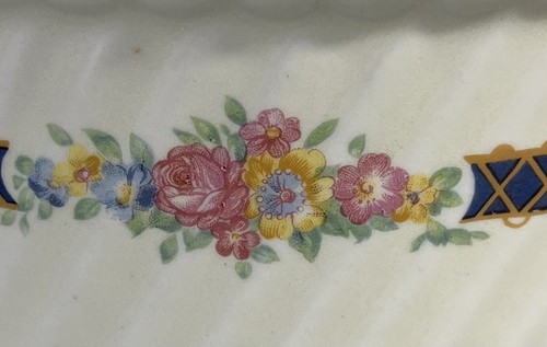 Hall BLUE BOUQUET French Baker Ovenware Casserole Fluted Round Platinum Trim USA - Picture 9 of 19