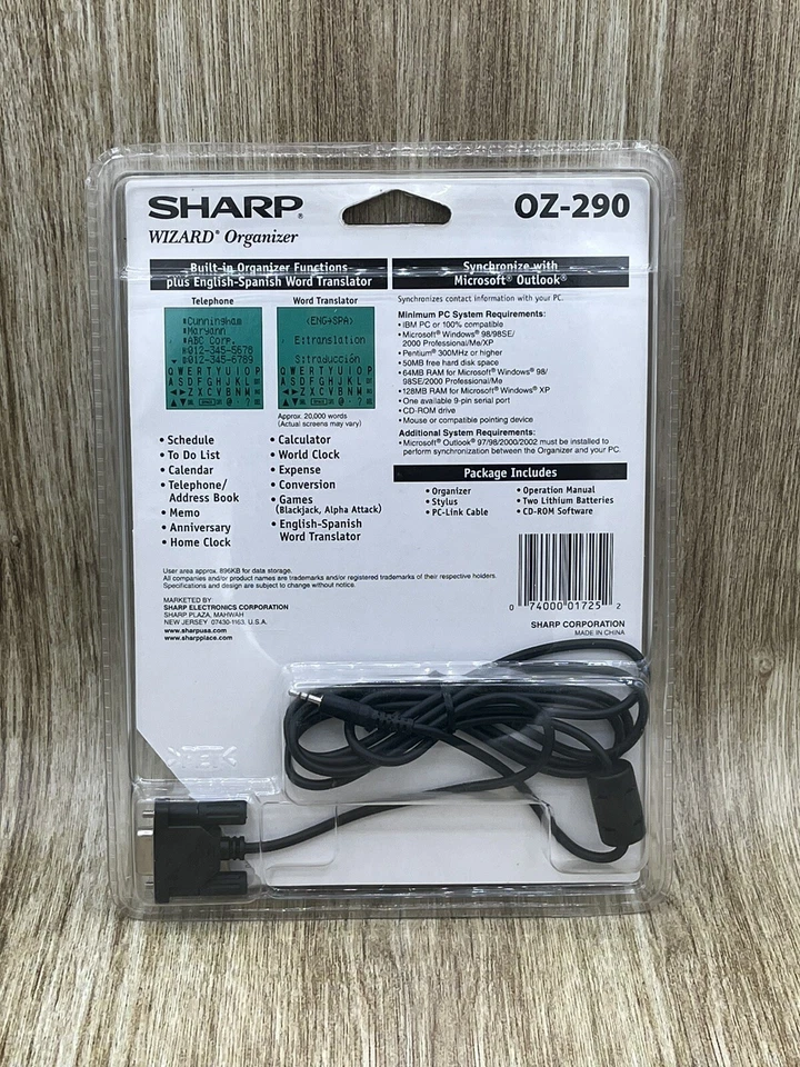 Sharp Wizard Organizer OZ-290 Vintage Brand New In Package    - Image 2 of 2