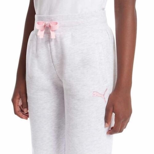 PUMA Youth Girl's Fleece Lined Jogger Pant (US, Alpha, Large, Regular, White) - Picture 3 of 3