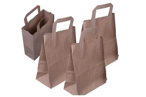 1000 SACCHETTI DI CARTA MARRONI MEDI KRAFT SOS 8x4x10" FESTE ALIMENTARI DA ASPORTO - Foto 2 di 6