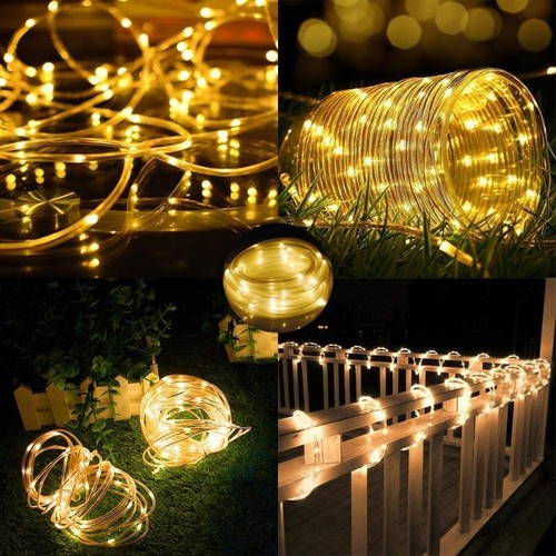 50/100LED Solar Fairy Rope Lights String Outdoor Xmas Party Wedding Garden Light - Picture 12 of 23