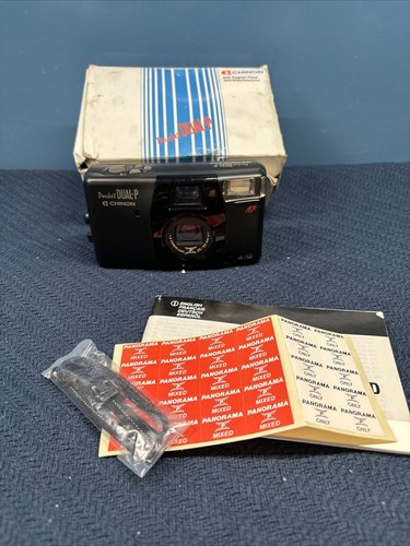 Chinon Pocket Dual Af-P 35mm P&S Camera 28/52mm Lens W/Manual And Strap NEW - Picture 2 of 12