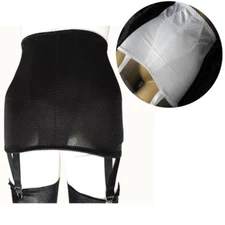 Allacki Floral Edge Cloth Girdle Vintage Garter Belt 4 Straps Suspender Belt