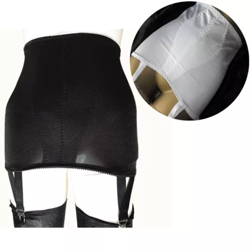 Floral Edge Cloth Girdle Vintage Garter Belt 4 Straps Suspender Belt - Picture 1 of 13