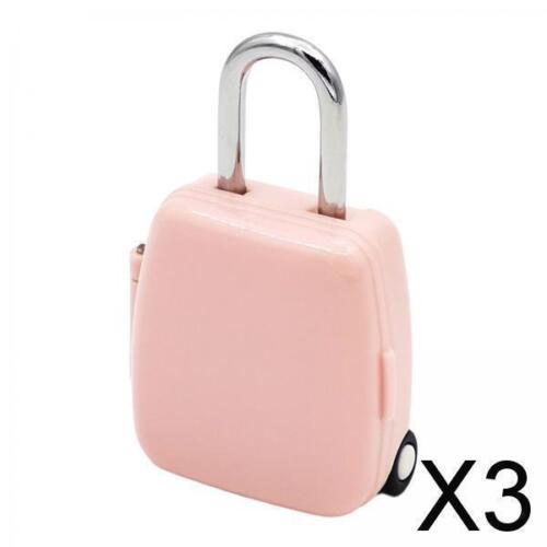 3X Keyless Combination Padlock Code Lock for Gym School Locker Toolbox Pink - Afbeelding 1 van 4