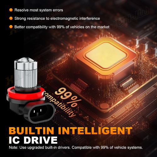 XWQHJW 2pcs H11 H16 H8 LED Fog Light Bulbs 300%+ Xenon White - Picture 5 of 10