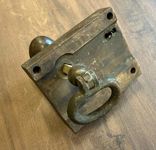 antique bronze? NORWALK LOCK CO. doorset loop handle latch MORTISE oblong knob - Picture 11 of 20