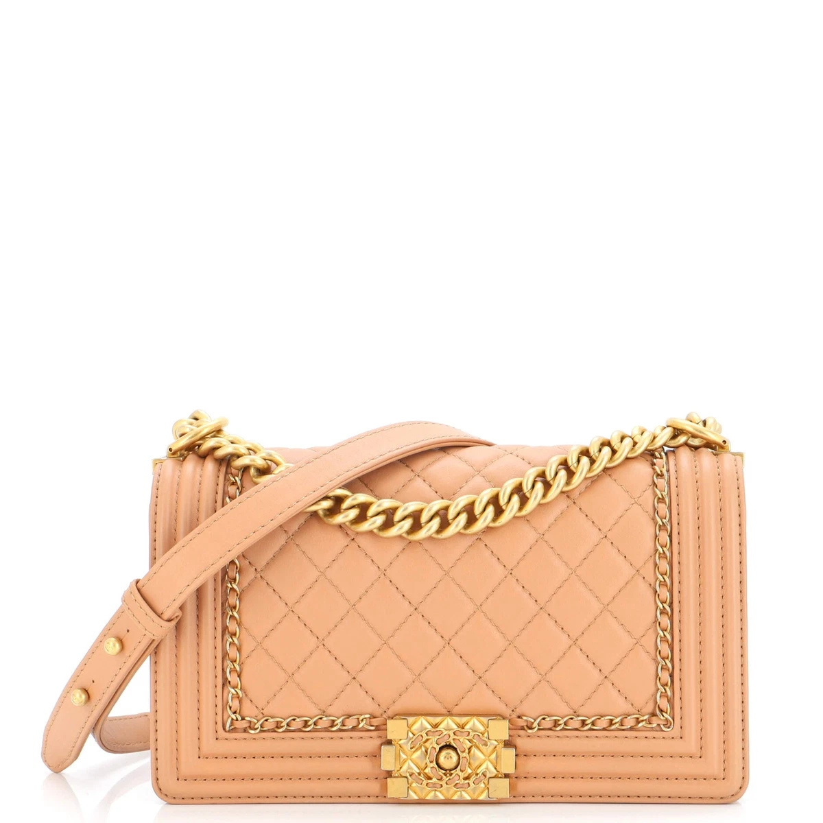 Chanel boy flap bag quilted lambskin old medium sales