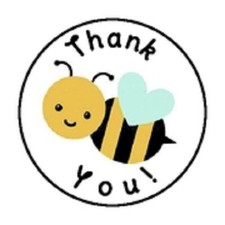 48 THANK YOU BEE ENVELOPE SEALS LABELS STICKERS 1.2" ROUND