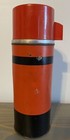 Vintage Aladdin Economy Red & Black Stripe Metal Quart Size Thermos — photo 1