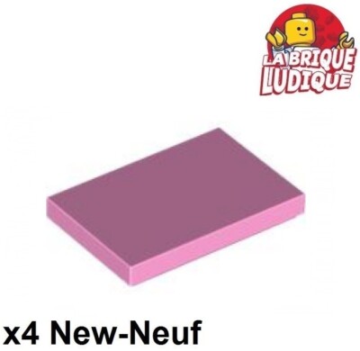 Lego 4x Tile glatte Platte 2x3 with Groove hellrosa/bright pink 26603 NEU
