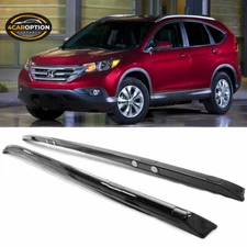 Fits 12-16 Honda CRV CR-V Gloss Black Roof Rack Side Rail Bar OE Style ABS