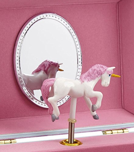 Girls Musical Jewelry Storage Box with Spinning Unicorn | Rainbow Design, The - Picture 5 of 6