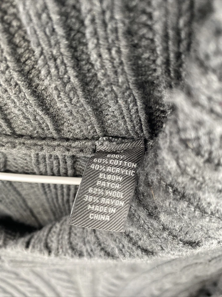 Suéter John Bartlett Consensus para hombre tejido con cable parche en el codo en talla mediana Foto 3 de 4