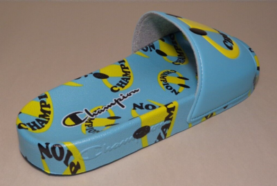 Champion Size 9 M IPO SMILE Aqua Yellow Slide Sandals New  display picture 2