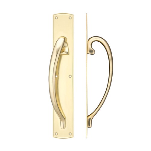 Fulton & Bray Cast Brass Pull Handle with Backplate - Picture 6 of 6