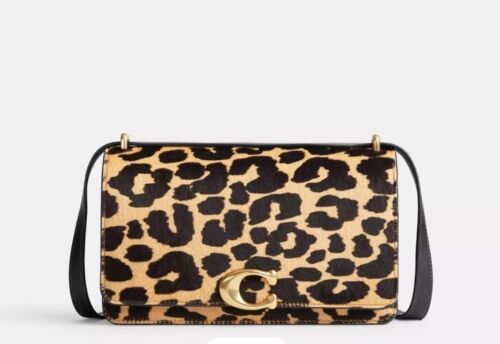 Coach Bandit Shoulder Bag In Haircalf With Leopard Print new with tags Authentic