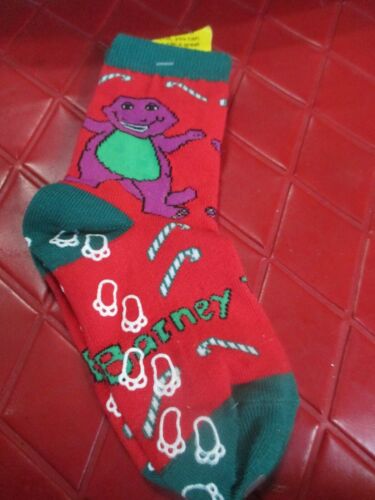 Neu mit Etikett Vintage WEIHNACHTEN BARNEY DER LILA DINOSAURIER Kinder-SOCKEN - Größe L - #1 - Bild 2 von 2