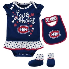 Outerstuff NHL Infant (12M-24M) Montreal Canadians Love Hockey 3 Piece Set