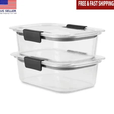2-Pack 3.2 Cup Stain-Proof Clear Food Storage Container Set Brilliance Style New