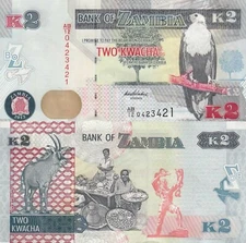 Zambia 2 Kwacha (2012) - Antelope/Women at Market/p49a UNC