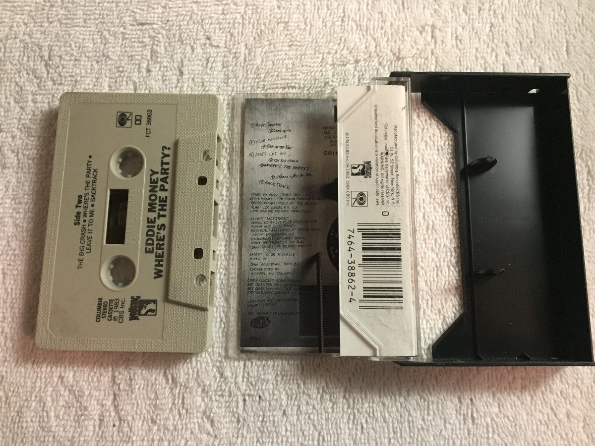 Eddie Money - Where's The Party - Cassette Tape - 1983 CBS