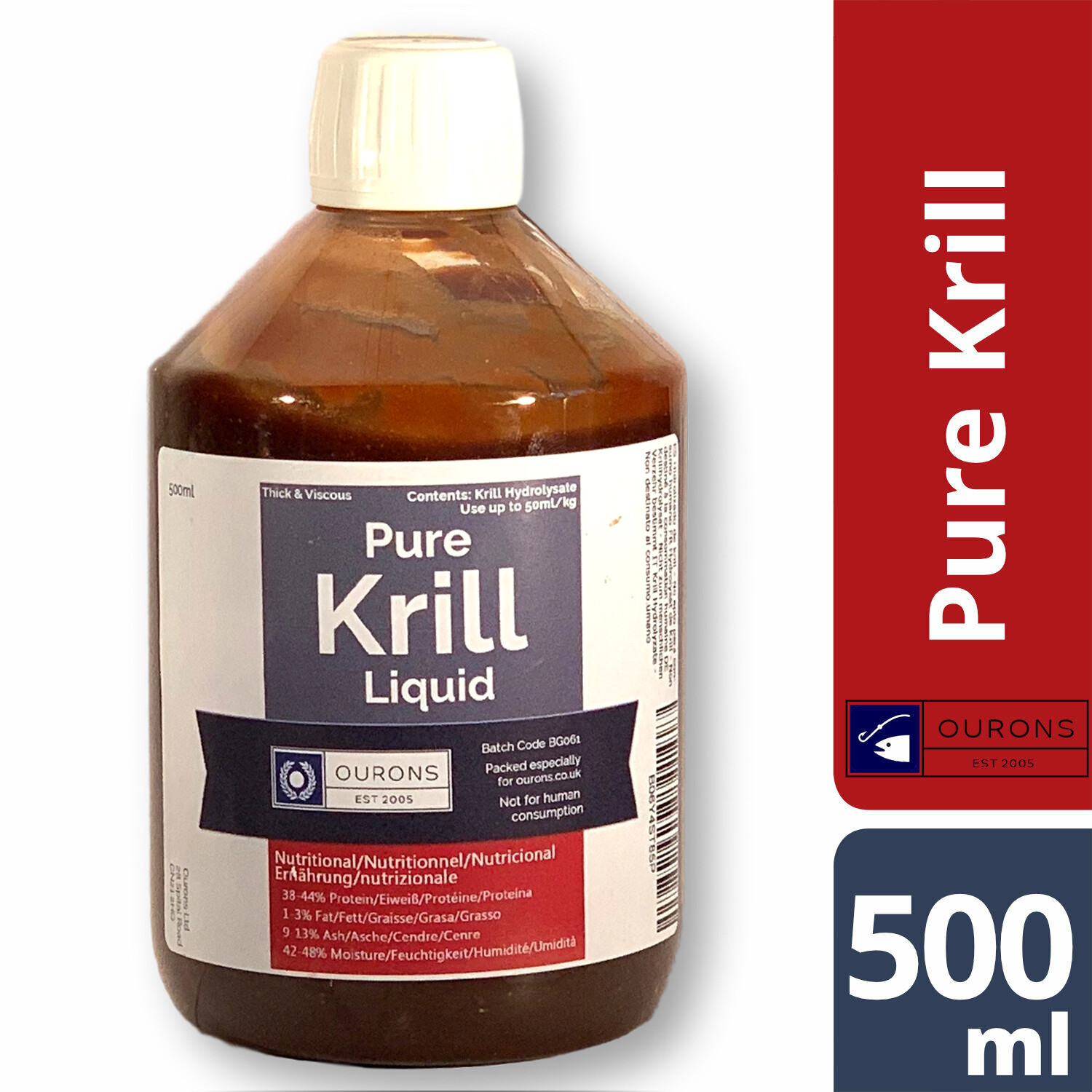 500ml Krill Protein Hydrolysate Liquid 100 Pure Mashed Fishing Bait