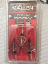 Allen Archery 100 Grain 3 Pk "Lightning" Broadheads for Bowhunting New!