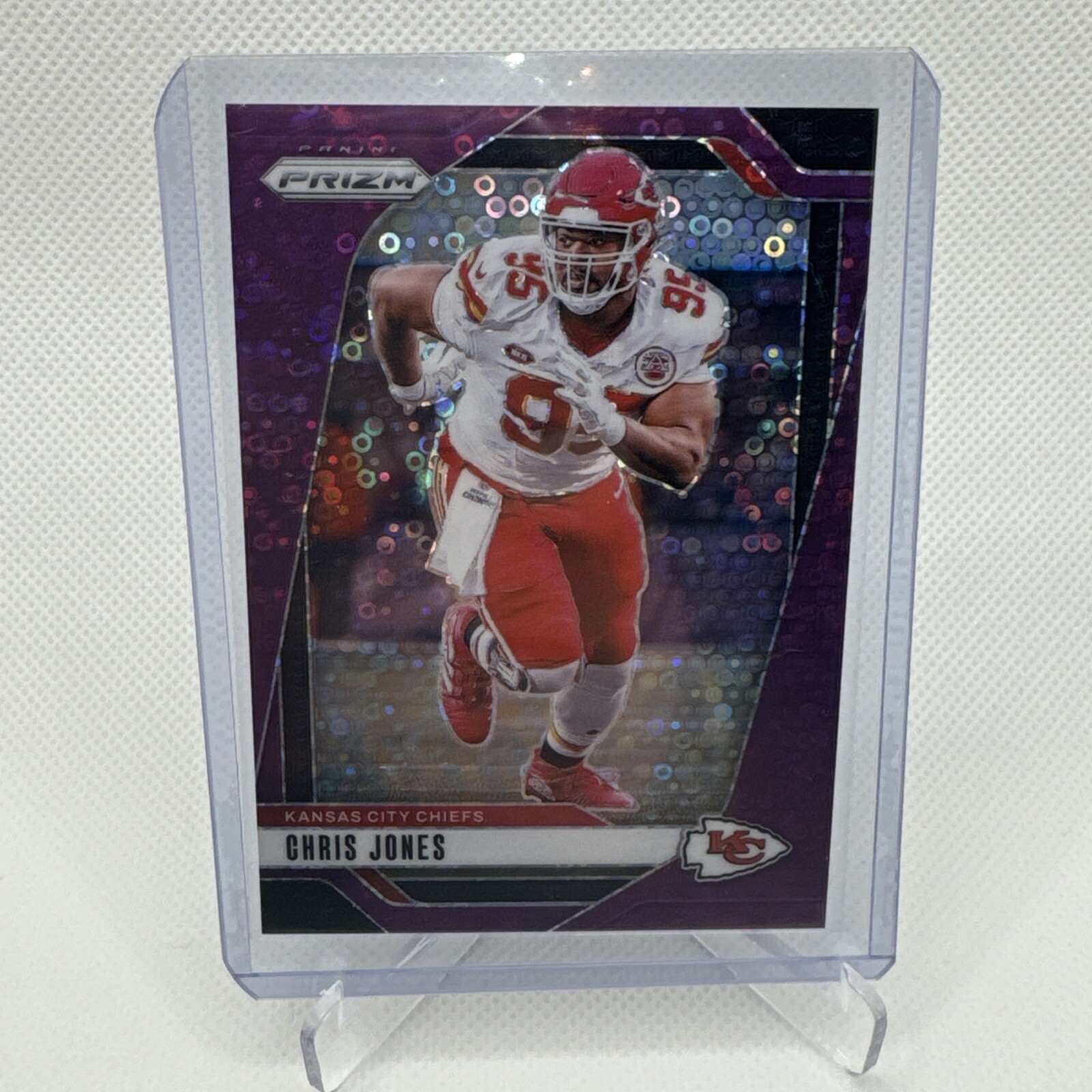 2024 Panini Prizm No Huddle Purple 143 CHRIS JONES 47/49 - Kansas City Chiefs