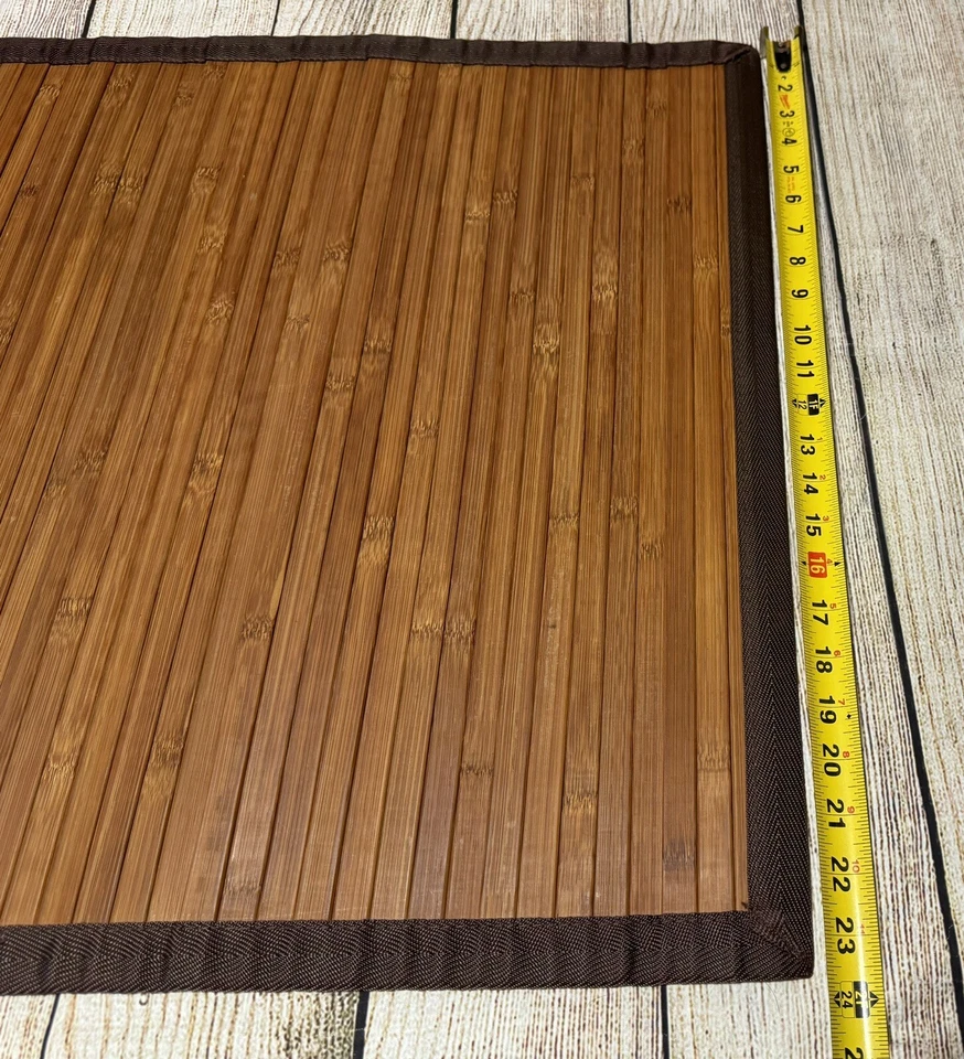 Preciosa NUEVA Alfombra de Bambú Anji Mountain Alfombra 34" x 23" Baño Cocina Antideslizante Foto 3 de 4