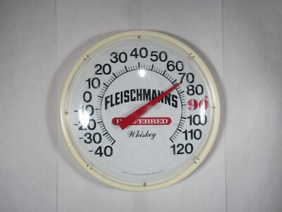 Vintage Fleischmann's Whiskey Outdoor Advertising Thermometer 