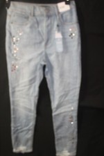 EXPRESS Super High Rise Frayed Hem Ankle Legging Embellished New C69 