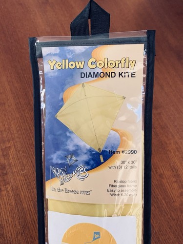 NEW In the Breeze Yellow Colorfly 30" Diamond Kite