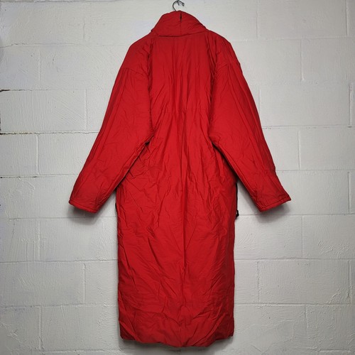 Vintage 80s Norma Kamali Sleeping Bag Puffer Coat Reversible OSFA Long Red Black - Picture 5 of 12
