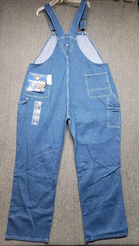 USA WORKS Men's 48x33 Blue Denim Carpenter Bib Overalls Farm NEW NWT - Picture 9 of 16