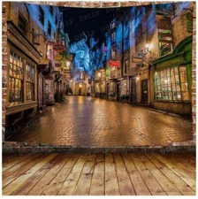 80x60 in. Night View Alley Stores Street Diagon Magic World Wall Art Tapestry 