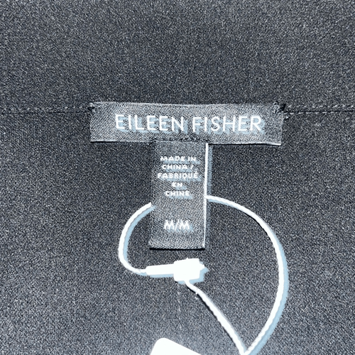 NWT Eileen Fisher Silk Georgette Crepe Trench Coat Women’s Medium Black - Picture 10 of 17