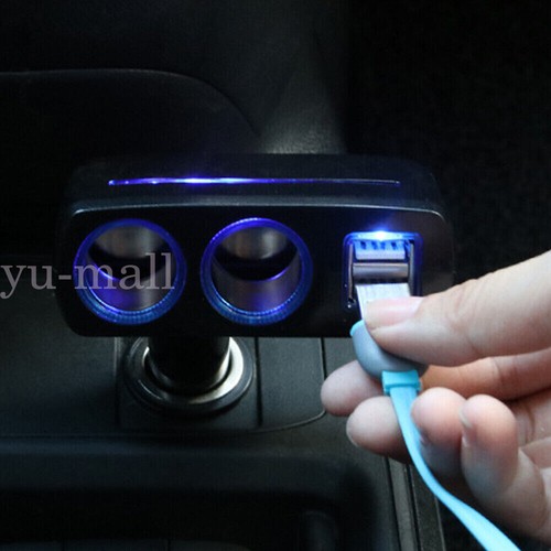 1x Car Charger Cigarette Lighter Double Power Adapter Socket Splitter Dual USB - Picture 2 of 15