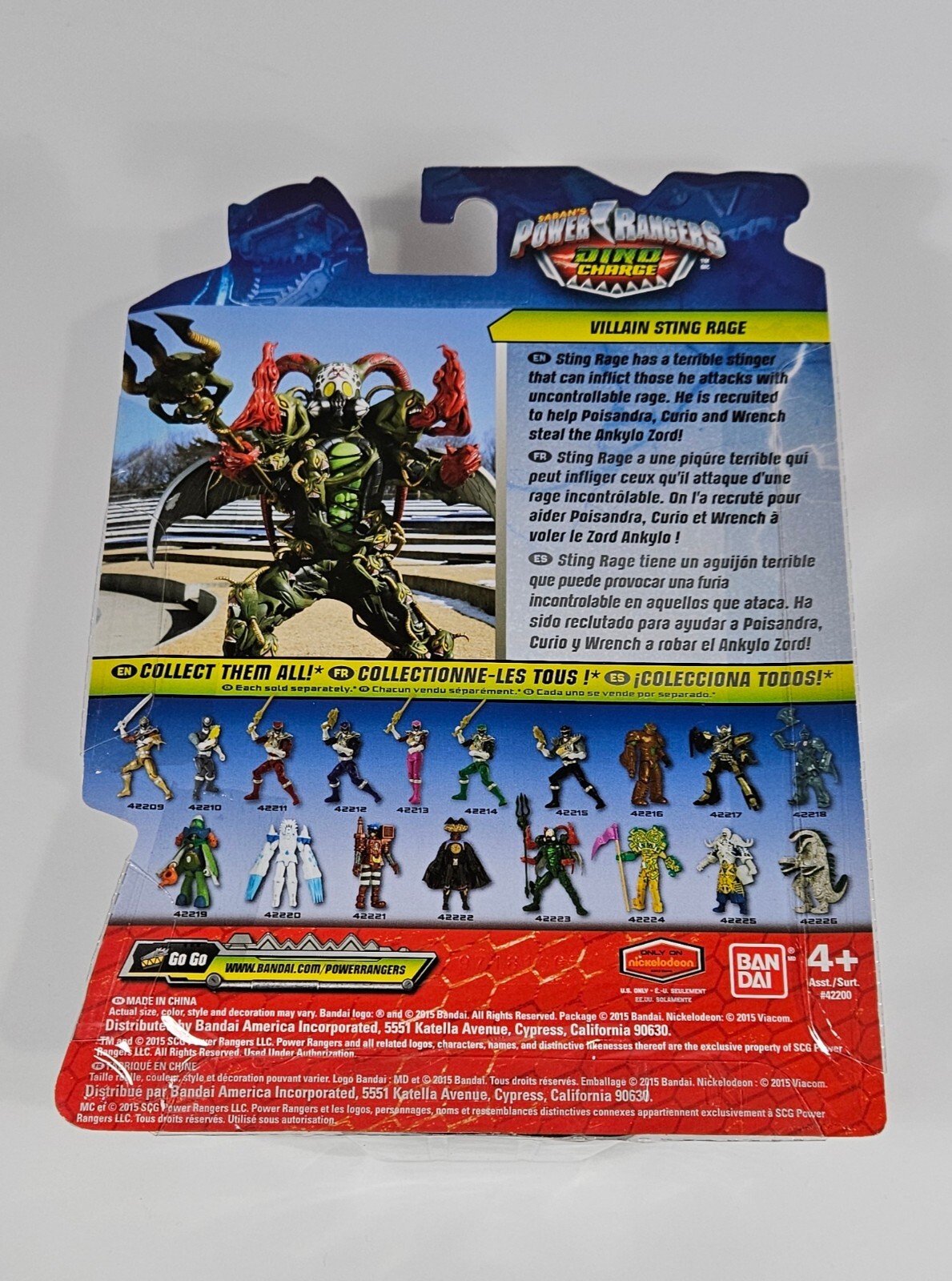 STING RAGE VILLIAN DINO CHARGE MMPR POWER RANGERS FIGURE MOSC BANDAI ...