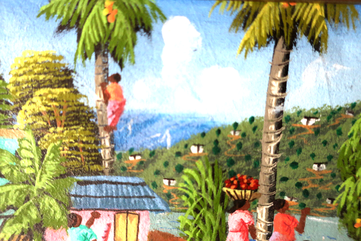 Listed Artist L Y Alaby Haitian Framed Original Painting