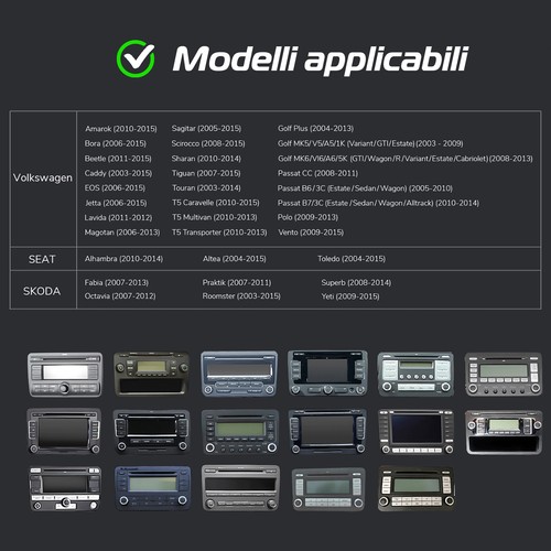 9" Apple Carplay Android 14 Autoradio 1GB+32GB GPS Per VW GOLF 5 6 Polo 6R Caddy - Foto 5 di 15
