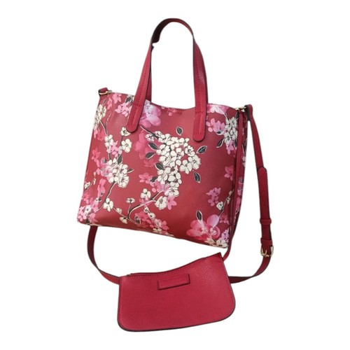 Accesorize Floral Bag with Matching Attached Purse Tote Style Shoulder Straps
