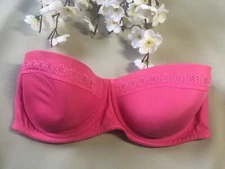   Queentex Size us 34bc  eu 80c it 4c padded underwired pink strapless 