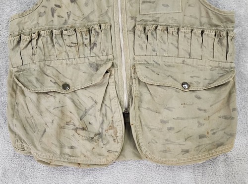 Black Sheep Vest Mens Small Green Distressed Hunting Cargo Full Zip Vintage - Picture 8 of 10