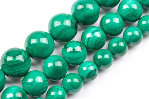 Perline di malachite verde occhio di cielo naturale AAA rotonde perline sfuse 9/10/11/12/13 mm - Foto 1 di 4