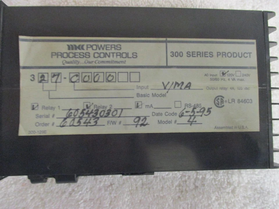 Powers Process Controls 327 300 Series Process Monitor     327-C000 - Image 4 of 4