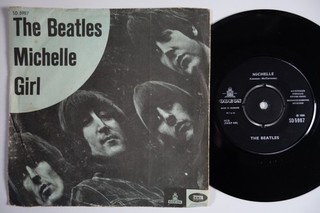 BEATLES Michelle / Girl RARE Denmark 45 GREEN VARIANT danish Odeon LISTEN!