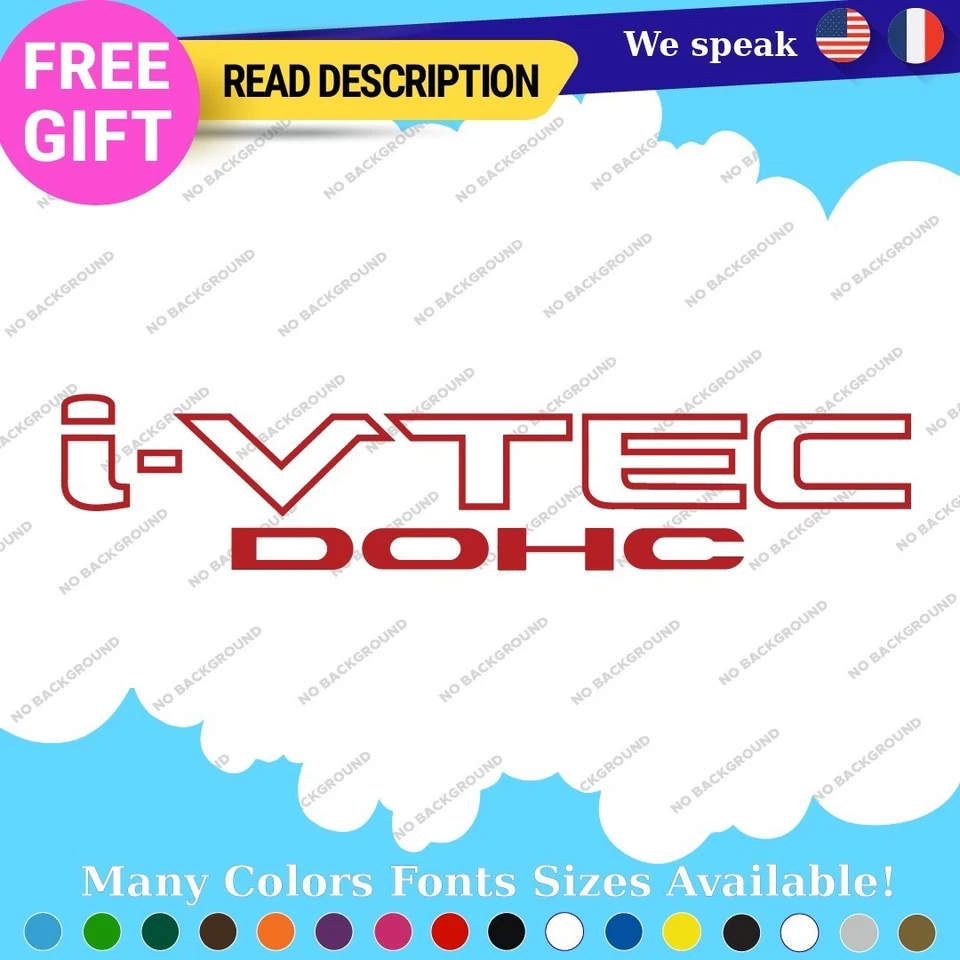 Fits IVTEC Turbo DOHC Decal Sticker Vinyl Honda Civic Accord JDM RSX Type VTEC Foto 4 de 4