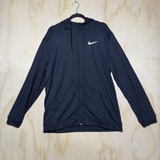 Nike Dri-fit Hoodie Full Zip Black Mens Large Athletic Sweatshirt Swoosh Nike Dri-fit Hoodie Full Zip Black Mens Large Athletic Sweatshirt Swoosh