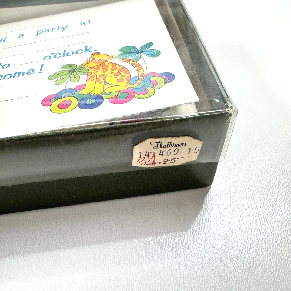 Винтажный новый в коробке джунгли сафари животных вечеринки Kids день рождения вечеринки приглашения комплект x7 - Изображение 3 из 4